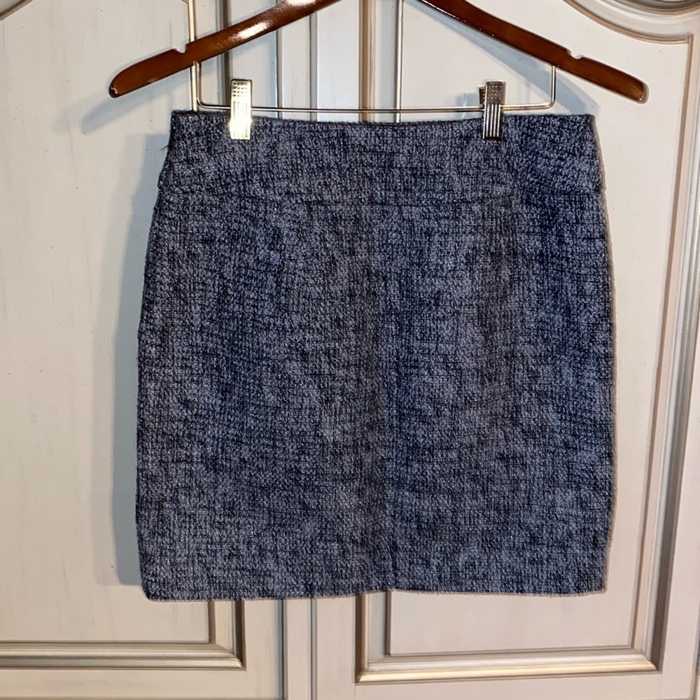 The Limited Tweed Pencil Mini Skirt Women Size 0 Black Gray Lined